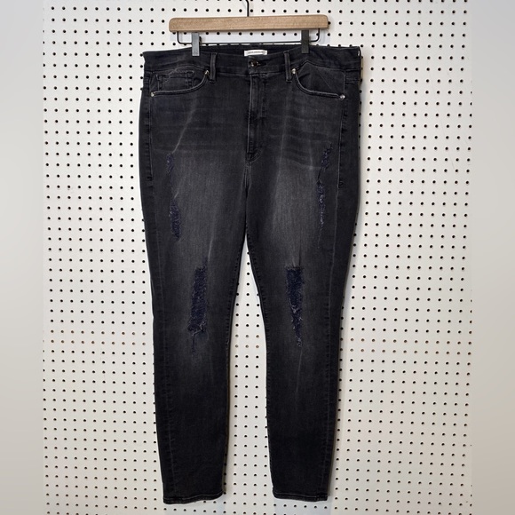 Good American | Good Waist Skinny Jeans, MM98-A GAGW42 Black 009 Sz. 20 - Picture 1 of 12